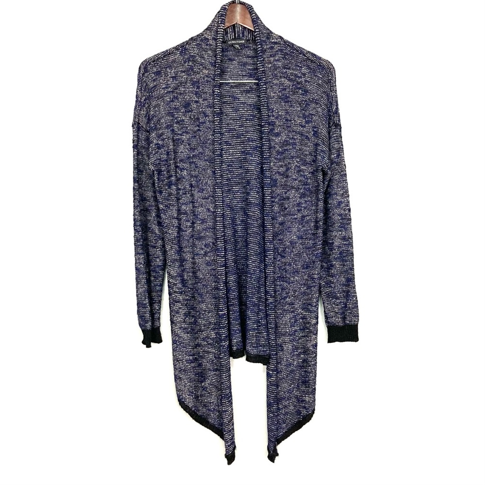 Eileen Fisher Linen Blend Cardigan Sweater Women’s Size S Cascade Marled Knit